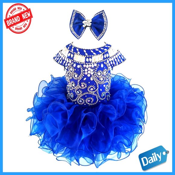 Handmade Beaded Toddler Pageant Dress for Special Occasions